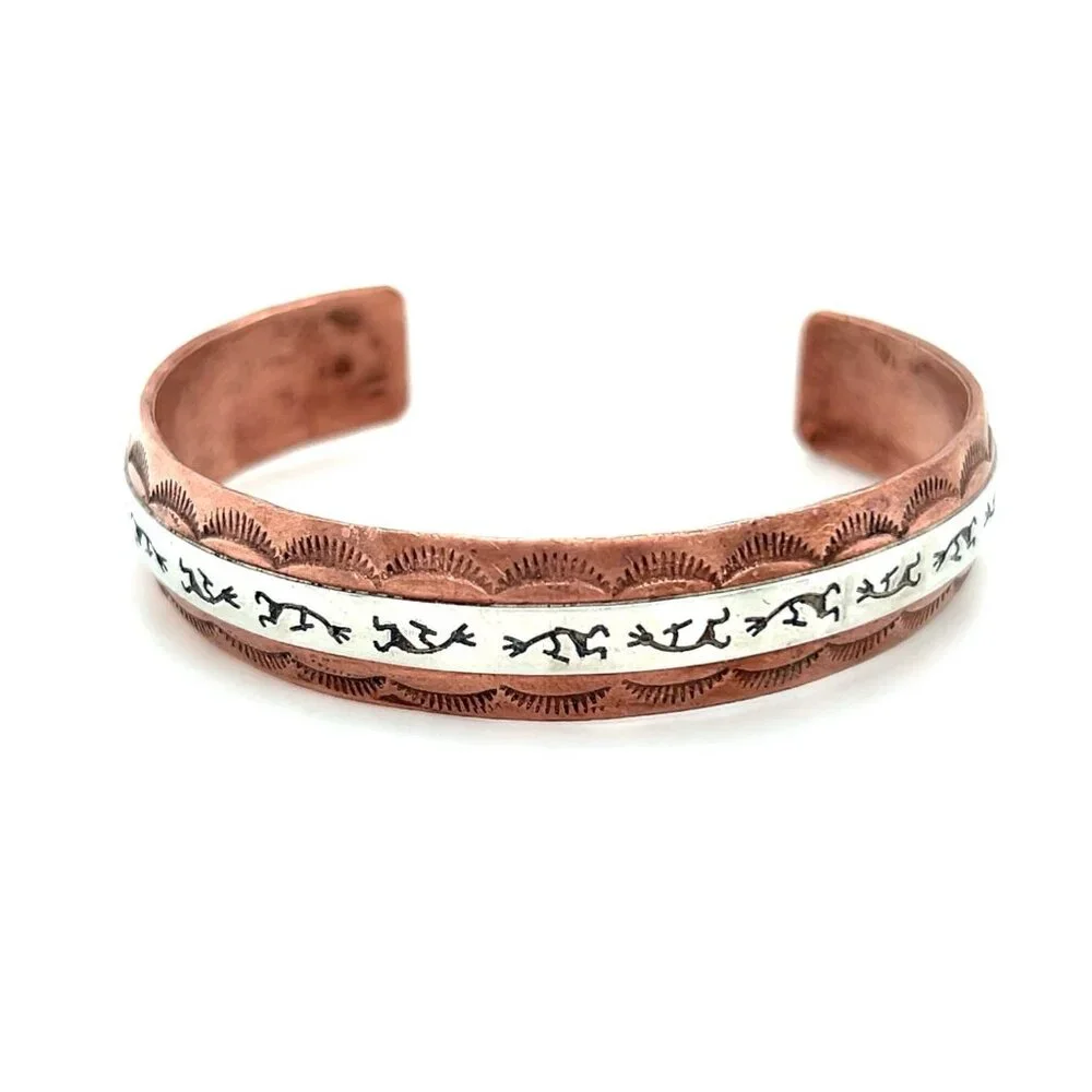 Signed Sterling Skeets Cuff‎